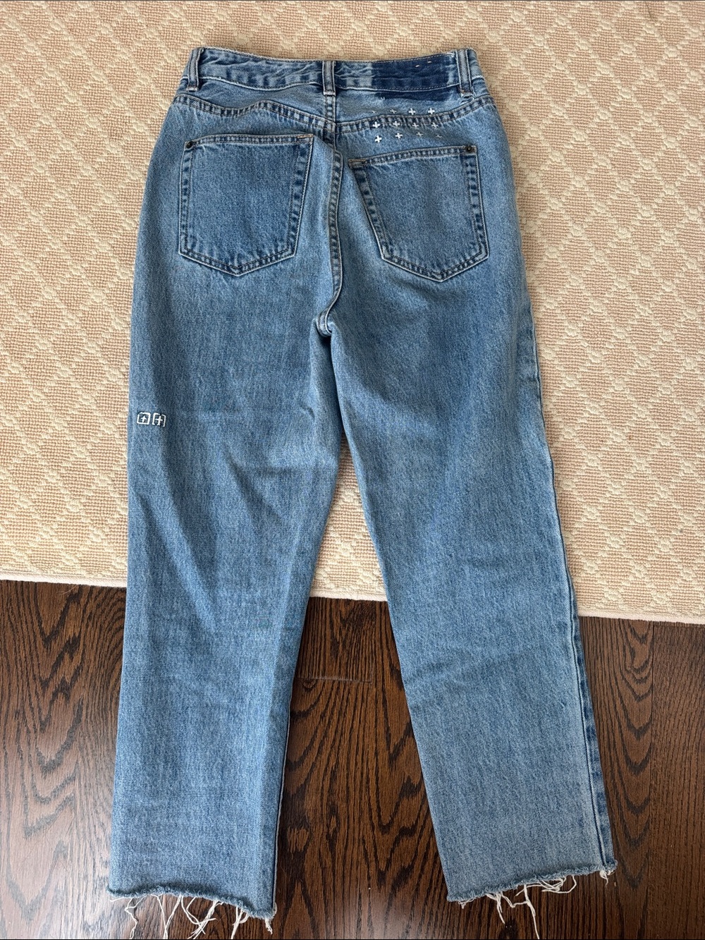 Ksubi Straight Leg Jeans in Light Blue Denim